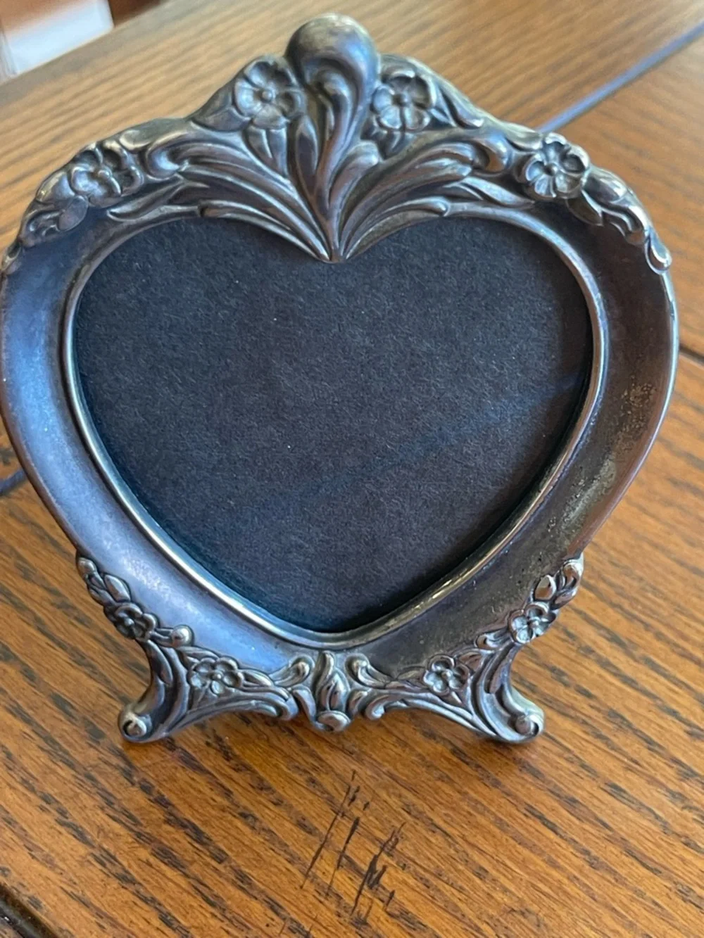 Vintage Art Nouveau Style Sheffield Silverplate Miniature Heart Picture Frame